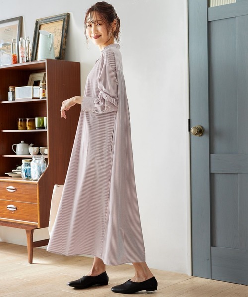 大人気ルフィル　トップス セール】イージーケア羽織りシャツワンピース/260765（ワンピース