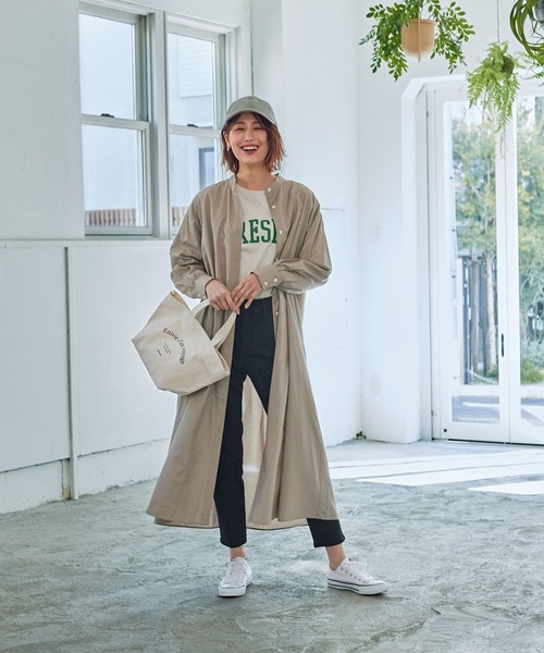 かお  GLOBAL WORK ワンピース イージーケア羽織りシャツワンピース