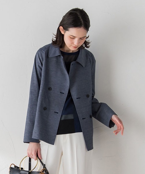 la.f…（ラエフ）の「ファンクショナルオックスジャケット《洗濯機で洗える/UVカット/吸水速乾》（その他アウター・レディース・ダークネイビー/ベージュ系その他/グレー系その他/グリーン・11号/9号）」の4枚目の写真