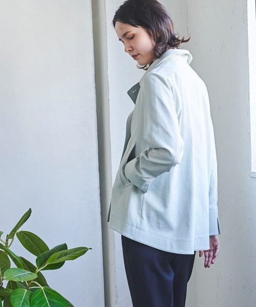 la.f…（ラエフ）の「ファンクショナルオックスジャケット《洗濯機で洗える/UVカット/吸水速乾》（その他アウター・レディース・ダークネイビー/ベージュ系その他/グレー系その他/グリーン・11号/9号）」の6枚目の写真