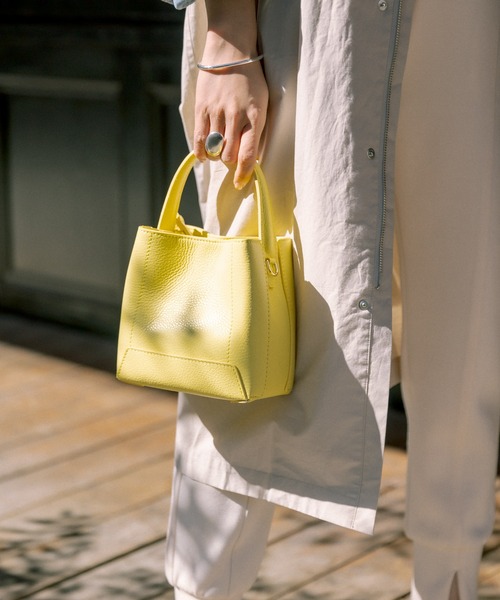 maison-vincent（メゾンヴァンサン）の「Maison Vincent /メゾンヴァンサン/カラートート（ハンドバッグ・レディース・イエロー/グリーン・FREE）」の4枚目の写真