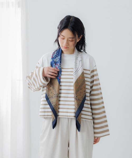 collex（コレックス）の「ボタニカルシルクプリントスカーフ（バンダナ/スカーフ・レディース・ブラウン系その他/グリーン系その他・フリー）」の4枚目の写真