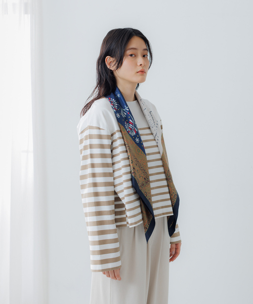 collex（コレックス）の「ボタニカルシルクプリントスカーフ（バンダナ/スカーフ・レディース・ブラウン系その他/グリーン系その他・フリー）」の5枚目の写真