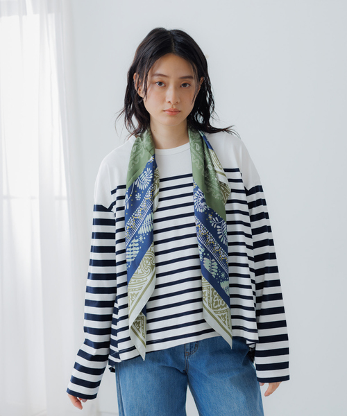 collex（コレックス）の「ボタニカルシルクプリントスカーフ（バンダナ/スカーフ・レディース・ブラウン系その他/グリーン系その他・フリー）」の11枚目の写真