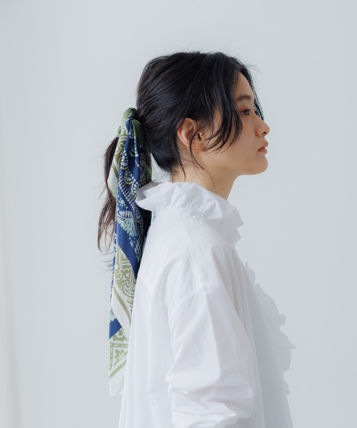 collex（コレックス）の「ボタニカルシルクプリントスカーフ（バンダナ/スカーフ・レディース・ブラウン系その他/グリーン系その他・フリー）」の12枚目の写真