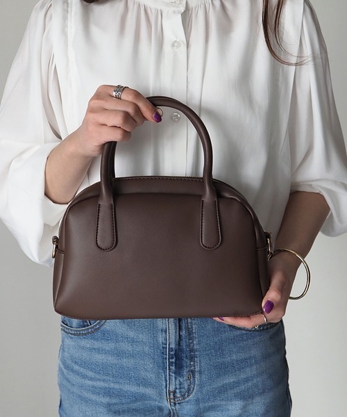 Riberry(リベリー)の「ワイドスクエアミニボストンバッグ(ボストンバッグ・レディース・ホワイト/ブラック/ブラウン/ダークブラウン・FREE)」の3枚目の写真