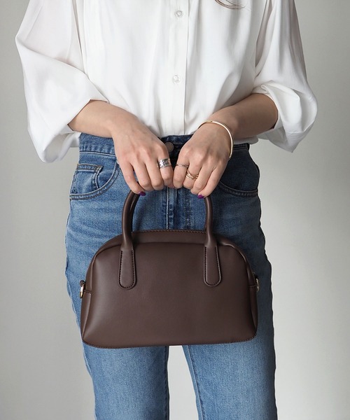 Riberry(リベリー)の「ワイドスクエアミニボストンバッグ(ボストンバッグ・レディース・ホワイト/ブラック/ブラウン/ダークブラウン・FREE)」の6枚目の写真