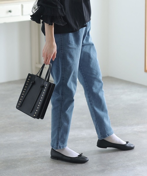 ElegChic(エレグシック)の「ストレッチデニムアンダーパンツ(デニムパンツ・レディース・ネイビー/ブルー・M/L/XL/4L/3L)」の12枚目の写真