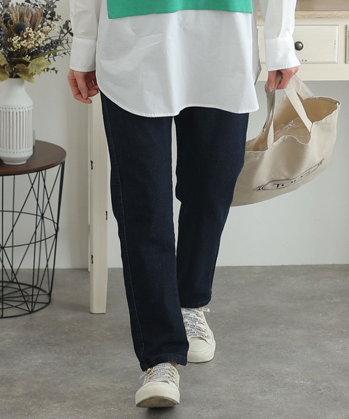 ElegChic(エレグシック)の「ストレッチデニムアンダーパンツ(デニムパンツ・レディース・ネイビー/ブルー・M/L/XL/4L/3L)」の7枚目の写真