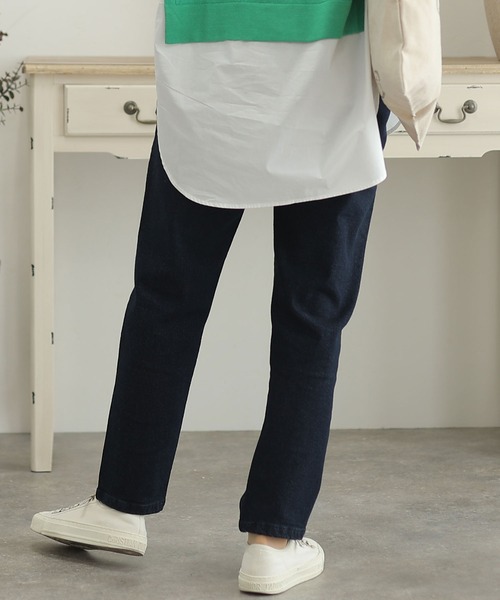 ElegChic(エレグシック)の「ストレッチデニムアンダーパンツ(デニムパンツ・レディース・ネイビー/ブルー・M/L/XL/4L/3L)」の4枚目の写真