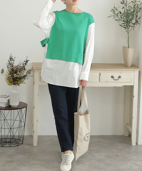 ElegChic(エレグシック)の「ストレッチデニムアンダーパンツ(デニムパンツ・レディース・ネイビー/ブルー・M/L/XL/4L/3L)」の3枚目の写真