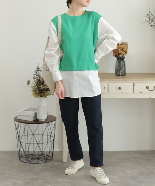 ElegChic(エレグシック)の「ストレッチデニムアンダーパンツ(デニムパンツ・レディース・ネイビー/ブルー・M/L/XL/4L/3L)」の11枚目の写真