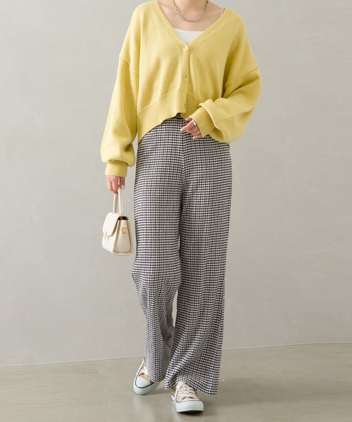 SpRay（スプレイ）の「ギンガムシャ－リングチェックストレ－トパンツ（その他パンツ・レディース・ブラック×ホワイト/グリーン/ブラック系その他/オレンジ系その他・FREE）」の6枚目の写真