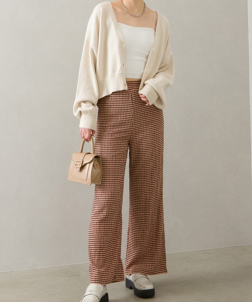 SpRay（スプレイ）の「ギンガムシャ－リングチェックストレ－トパンツ（その他パンツ・レディース・ブラック×ホワイト/グリーン/ブラック系その他/オレンジ系その他・FREE）」の9枚目の写真