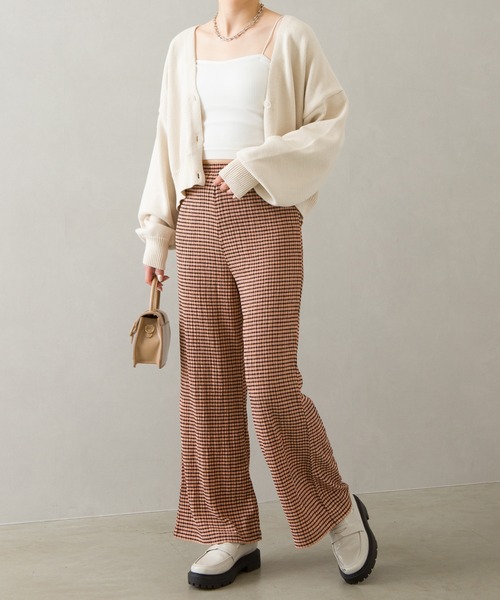 SpRay（スプレイ）の「ギンガムシャ－リングチェックストレ－トパンツ（その他パンツ・レディース・ブラック×ホワイト/グリーン/ブラック系その他/オレンジ系その他・FREE）」の10枚目の写真