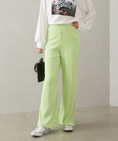 SpRay（スプレイ）の「ギンガムシャ－リングチェックストレ－トパンツ（その他パンツ・レディース・ブラック×ホワイト/グリーン/ブラック系その他/オレンジ系その他・FREE）」の12枚目の写真