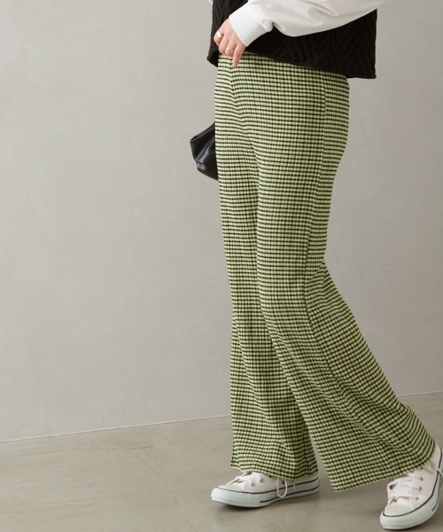 SpRay（スプレイ）の「ギンガムシャ－リングチェックストレ－トパンツ（その他パンツ・レディース・ブラック×ホワイト/グリーン/ブラック系その他/オレンジ系その他・FREE）」の15枚目の写真