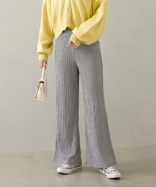 SpRay（スプレイ）の「ギンガムシャ－リングチェックストレ－トパンツ（その他パンツ・レディース・ブラック×ホワイト/グリーン/ブラック系その他/オレンジ系その他・FREE）」の5枚目の写真