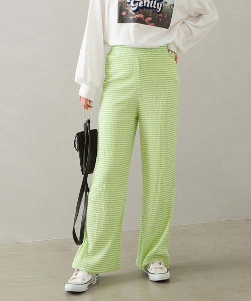 SpRay（スプレイ）の「ギンガムシャ－リングチェックストレ－トパンツ（その他パンツ・レディース・ブラック×ホワイト/グリーン/ブラック系その他/オレンジ系その他・FREE）」の13枚目の写真