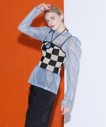 Solace | チェッカー柄ベアトップ(チューブトップ)