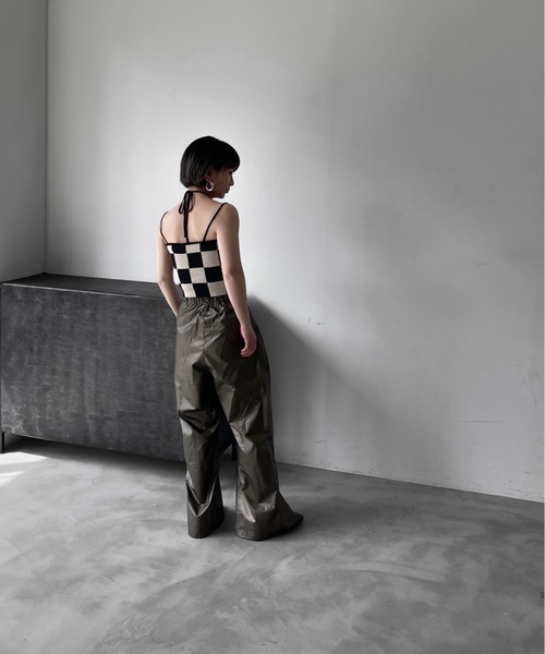 Solace（ソレイス）の「チェッカー柄ベアトップ（チューブトップ・レディース・ベージュ/ホワイト・FREE）」の16枚目の写真