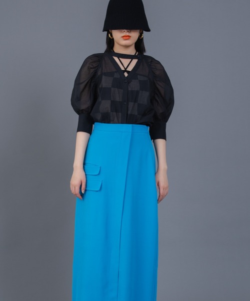 Solace（ソレイス）の「チェッカー柄ベアトップ（チューブトップ・レディース・ベージュ/ホワイト・FREE）」の19枚目の写真