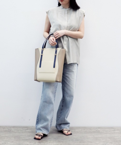 Casselini（キャセリーニ）の「【Casselini / キャセリーニ】リップルトートバッグ（トートバッグ・レディース・ベージュ/ブラック・FREE）」の9枚目の写真