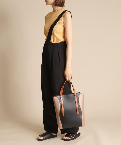 Casselini（キャセリーニ）の「【Casselini / キャセリーニ】リップルトートバッグ（トートバッグ・レディース・ベージュ/ブラック・FREE）」の8枚目の写真