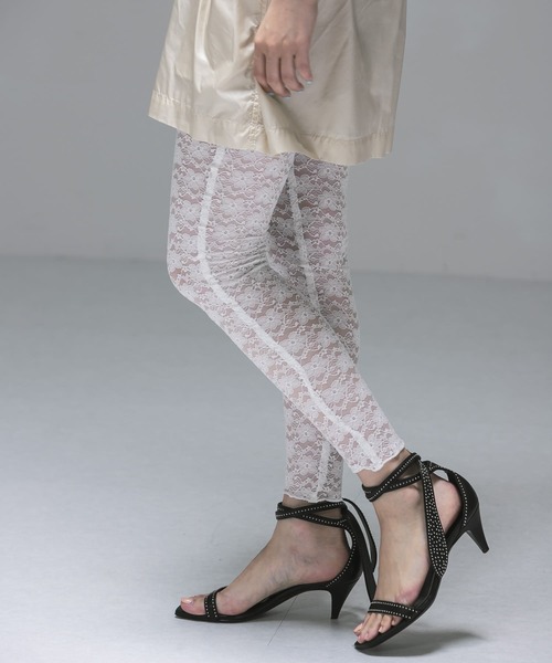 URBAN RESEARCH（アーバンリサーチ）の「ambiguous　Lace Long Leggings（レギンス/スパッツ・レディース・ブラック/ホワイト・FREE）」の2枚目の写真