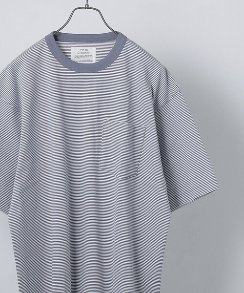 SHIPS any（シップス エニィ）の「*SHIPS any: 【ユニセックス】USAコットン マイクロボーダー リンガーネック 半袖 Tシャツ◇（Tシャツ/カットソー・メンズ・ネイビー/グレー/ブルー系/レンガ/グリーン/ダークブルー・SMALL/MEDIUM/LARGE/X-LARGE）」の8枚目の写真