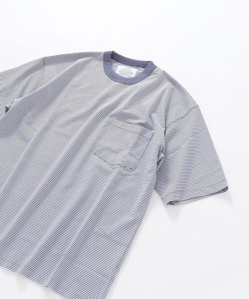 SHIPS any（シップス エニィ）の「*SHIPS any: 【ユニセックス】USAコットン マイクロボーダー リンガーネック 半袖 Tシャツ◇（Tシャツ/カットソー・メンズ・ネイビー/グレー/ブルー系/レンガ/グリーン/ダークブルー・SMALL/MEDIUM/LARGE/X-LARGE）」の9枚目の写真