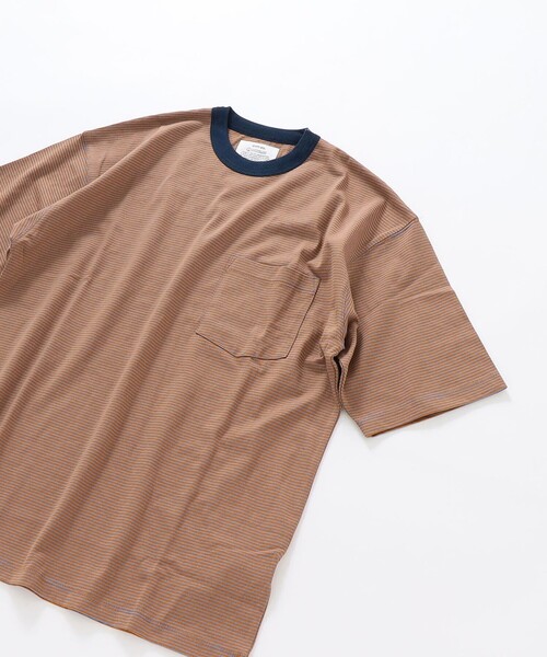 SHIPS any（シップス エニィ）の「*SHIPS any: 【ユニセックス】USAコットン マイクロボーダー リンガーネック 半袖 Tシャツ◇（Tシャツ/カットソー・メンズ・ネイビー/グレー/ブルー系/レンガ/グリーン/ダークブルー・SMALL/MEDIUM/LARGE/X-LARGE）」の11枚目の写真