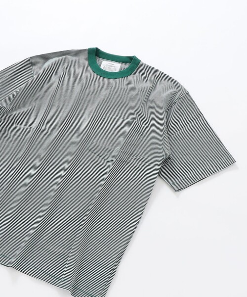 SHIPS any（シップス エニィ）の「*SHIPS any: 【ユニセックス】USAコットン マイクロボーダー リンガーネック 半袖 Tシャツ◇（Tシャツ/カットソー・メンズ・ネイビー/グレー/ブルー系/レンガ/グリーン/ダークブルー・SMALL/MEDIUM/LARGE/X-LARGE）」の12枚目の写真