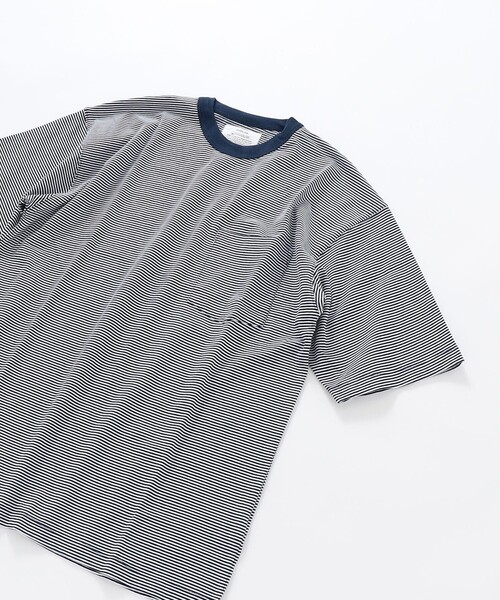 SHIPS any（シップス エニィ）の「*SHIPS any: 【ユニセックス】USAコットン マイクロボーダー リンガーネック 半袖 Tシャツ◇（Tシャツ/カットソー・メンズ・ネイビー/グレー/ブルー系/レンガ/グリーン/ダークブルー・SMALL/MEDIUM/LARGE/X-LARGE）」の13枚目の写真