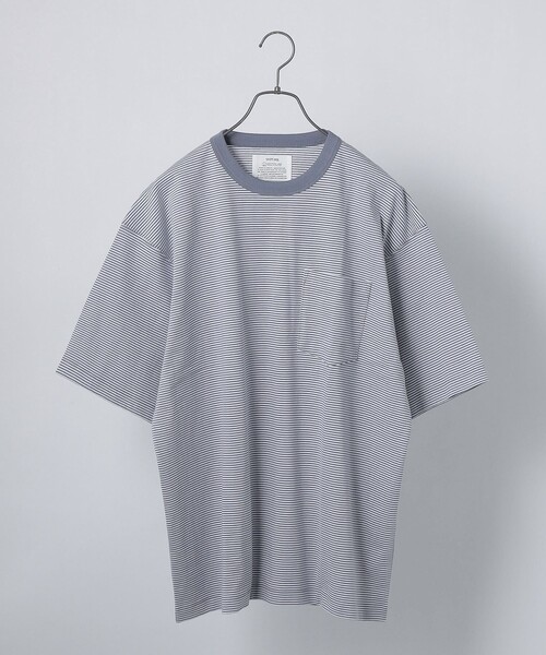 SHIPS any（シップス エニィ）の「*SHIPS any: 【ユニセックス】USAコットン マイクロボーダー リンガーネック 半袖 Tシャツ◇（Tシャツ/カットソー・メンズ・ネイビー/グレー/ブルー系/レンガ/グリーン/ダークブルー・SMALL/MEDIUM/LARGE/X-LARGE）」の15枚目の写真