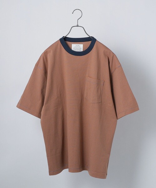 SHIPS any（シップス エニィ）の「*SHIPS any: 【ユニセックス】USAコットン マイクロボーダー リンガーネック 半袖 Tシャツ◇（Tシャツ/カットソー・メンズ・ネイビー/グレー/ブルー系/レンガ/グリーン/ダークブルー・SMALL/MEDIUM/LARGE/X-LARGE）」の16枚目の写真