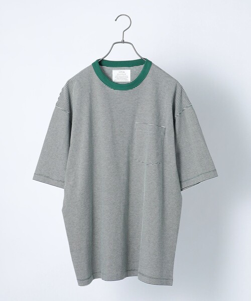 SHIPS any（シップス エニィ）の「*SHIPS any: 【ユニセックス】USAコットン マイクロボーダー リンガーネック 半袖 Tシャツ◇（Tシャツ/カットソー・メンズ・ネイビー/グレー/ブルー系/レンガ/グリーン/ダークブルー・SMALL/MEDIUM/LARGE/X-LARGE）」の17枚目の写真