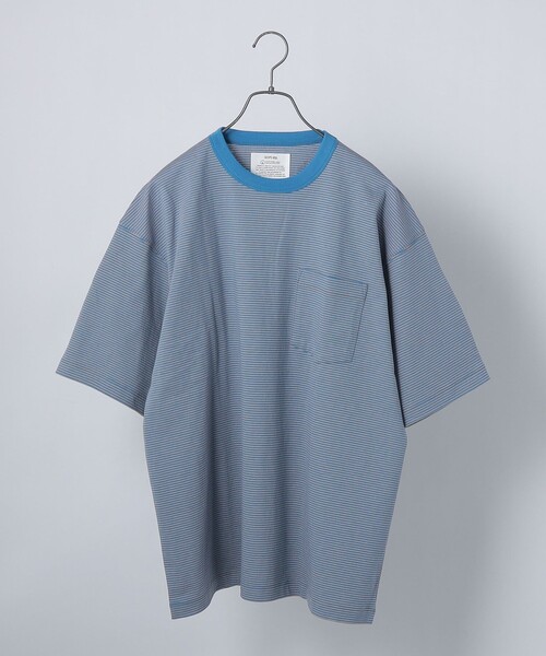 SHIPS any（シップス エニィ）の「*SHIPS any: 【ユニセックス】USAコットン マイクロボーダー リンガーネック 半袖 Tシャツ◇（Tシャツ/カットソー・メンズ・ネイビー/グレー/ブルー系/レンガ/グリーン/ダークブルー・SMALL/MEDIUM/LARGE/X-LARGE）」の18枚目の写真