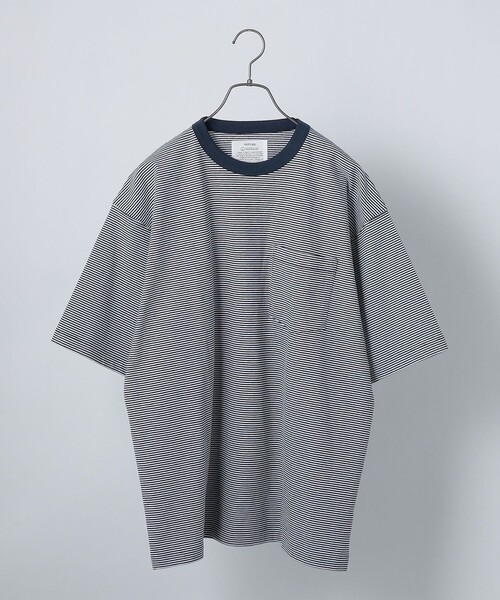 SHIPS any（シップス エニィ）の「*SHIPS any: 【ユニセックス】USAコットン マイクロボーダー リンガーネック 半袖 Tシャツ◇（Tシャツ/カットソー・メンズ・ネイビー/グレー/ブルー系/レンガ/グリーン/ダークブルー・SMALL/MEDIUM/LARGE/X-LARGE）」の19枚目の写真