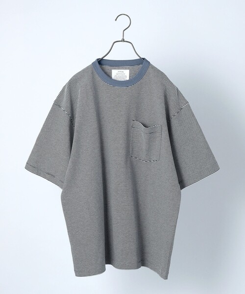 SHIPS any（シップス エニィ）の「*SHIPS any: 【ユニセックス】USAコットン マイクロボーダー リンガーネック 半袖 Tシャツ◇（Tシャツ/カットソー・メンズ・ネイビー/グレー/ブルー系/レンガ/グリーン/ダークブルー・SMALL/MEDIUM/LARGE/X-LARGE）」の20枚目の写真