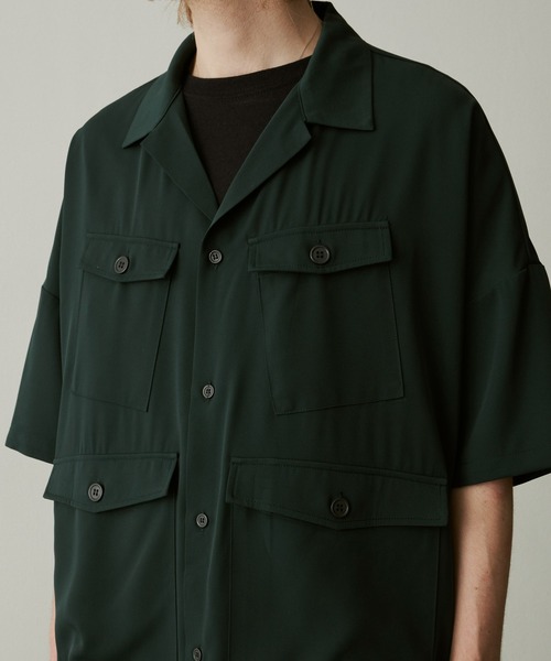 UNSELDs（アンセルズ）の「【UNSELDs アンセルズ】ドロップショルダーS/Sミリタリーシャツ（シャツ/ブラウス・メンズ・ダークグリーン/イエロー/ブラック・M/L）」の12枚目の写真