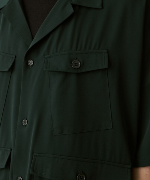 UNSELDs（アンセルズ）の「【UNSELDs アンセルズ】ドロップショルダーS/Sミリタリーシャツ（シャツ/ブラウス・メンズ・ダークグリーン/イエロー/ブラック・M/L）」の15枚目の写真