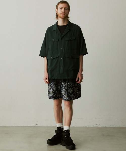 UNSELDs（アンセルズ）の「【UNSELDs アンセルズ】ドロップショルダーS/Sミリタリーシャツ（シャツ/ブラウス・メンズ・ダークグリーン/イエロー/ブラック・M/L）」の17枚目の写真