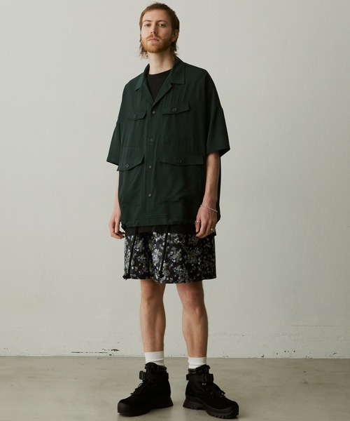UNSELDs（アンセルズ）の「【UNSELDs アンセルズ】ドロップショルダーS/Sミリタリーシャツ（シャツ/ブラウス・メンズ・ダークグリーン/イエロー/ブラック・M/L）」の20枚目の写真