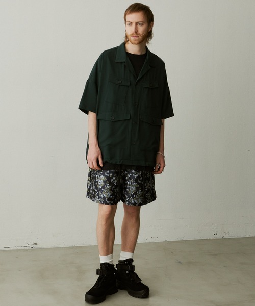 UNSELDs（アンセルズ）の「【UNSELDs アンセルズ】ドロップショルダーS/Sミリタリーシャツ（シャツ/ブラウス・メンズ・ダークグリーン/イエロー/ブラック・M/L）」の19枚目の写真