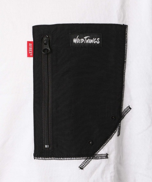 AVIREX（アヴィレックス）の「【AVIREX×WILD THINGS】キャンプ ポケット Tシャツ/CAMP POCKET T-SHIRT（Tシャツ/カットソー・メンズ・ホワイト/ブラック・MEDIUM/LARGE）」の9枚目の写真