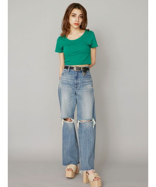 EVRIS（エヴリス）の「BASICシンプルショートTEE（Tシャツ/カットソー・レディース・ホワイト/グリーン/パープル/ブラック・FREE）」の13枚目の写真