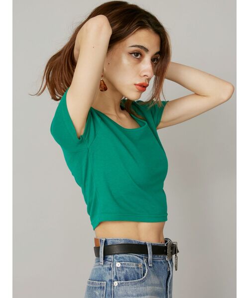 EVRIS（エヴリス）の「BASICシンプルショートTEE（Tシャツ/カットソー・レディース・ホワイト/グリーン/パープル/ブラック・FREE）」の16枚目の写真