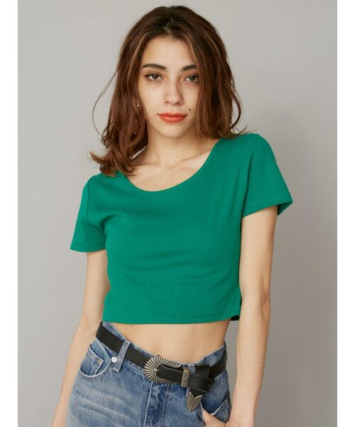 EVRIS（エヴリス）の「BASICシンプルショートTEE（Tシャツ/カットソー・レディース・ホワイト/グリーン/パープル/ブラック・FREE）」の17枚目の写真