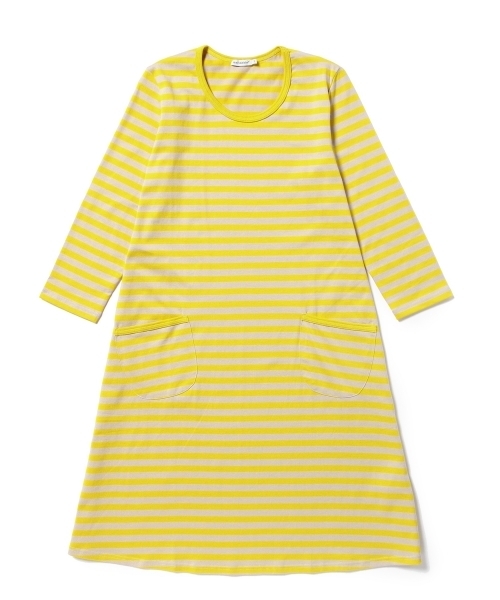 marimekko（マリメッコ）の「marimekko / tiiaボーダーワンピース（ワンピース・レディース・オレンジ/イエロー・X-SMALL）」の3枚目の写真